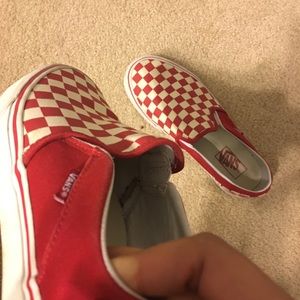 Lowtop Checkerboard Red and White.